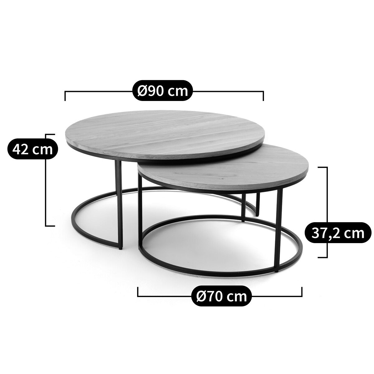 Modern Nesting Coffee Table Set