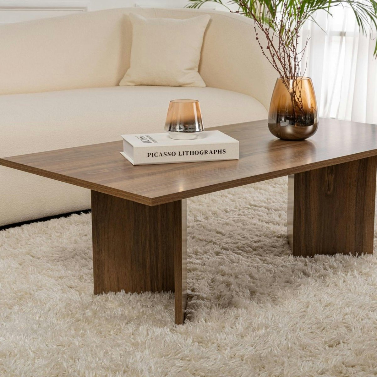 Walnut Finish Coffee Table