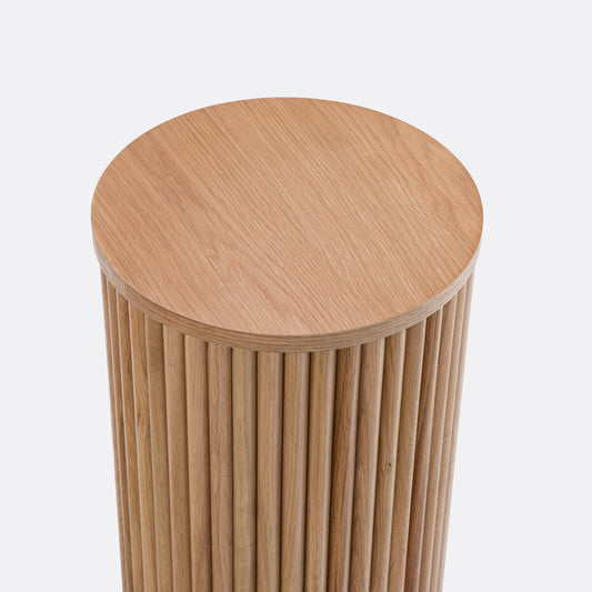 Stripped Round Side Table