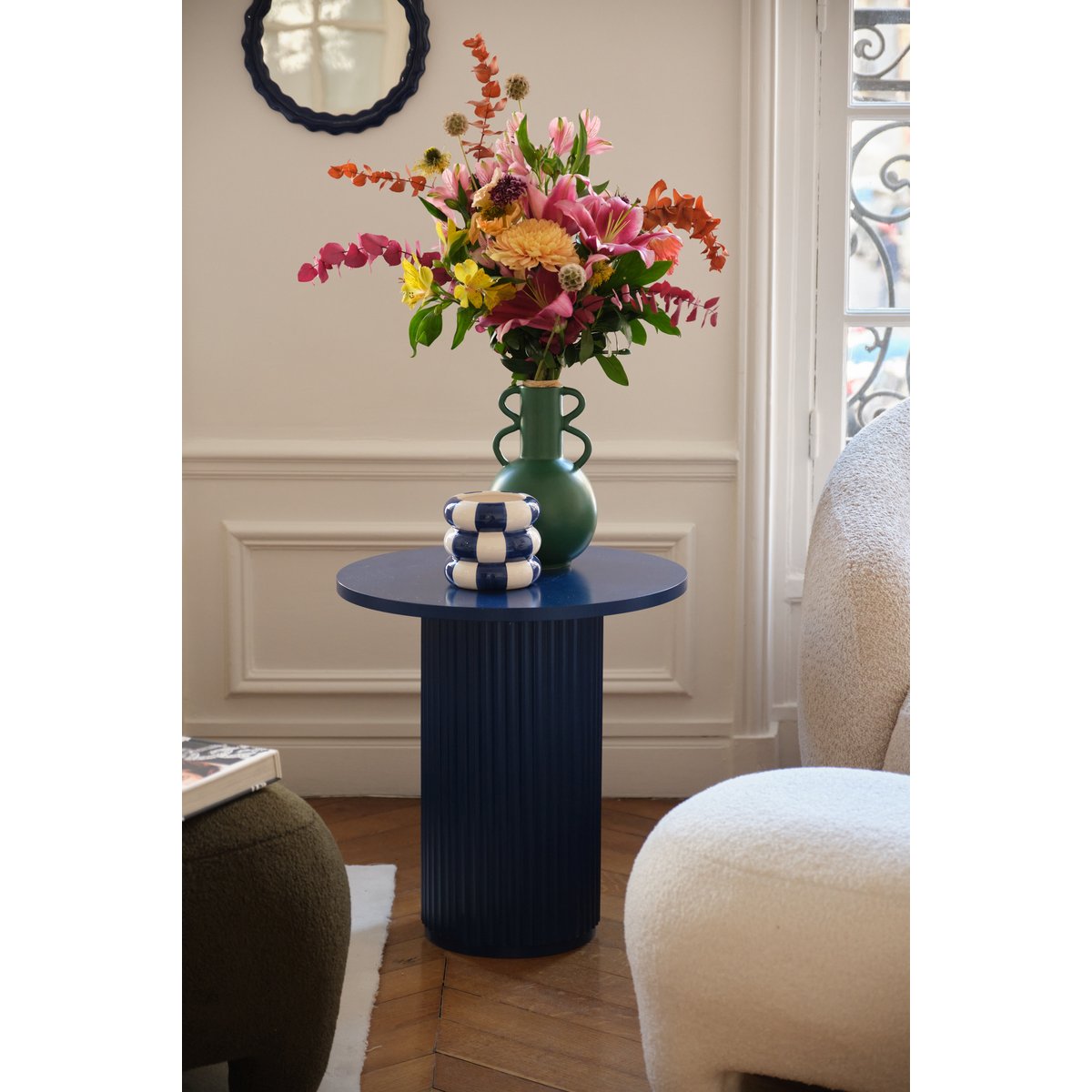 Fluted Cylinder Side Table