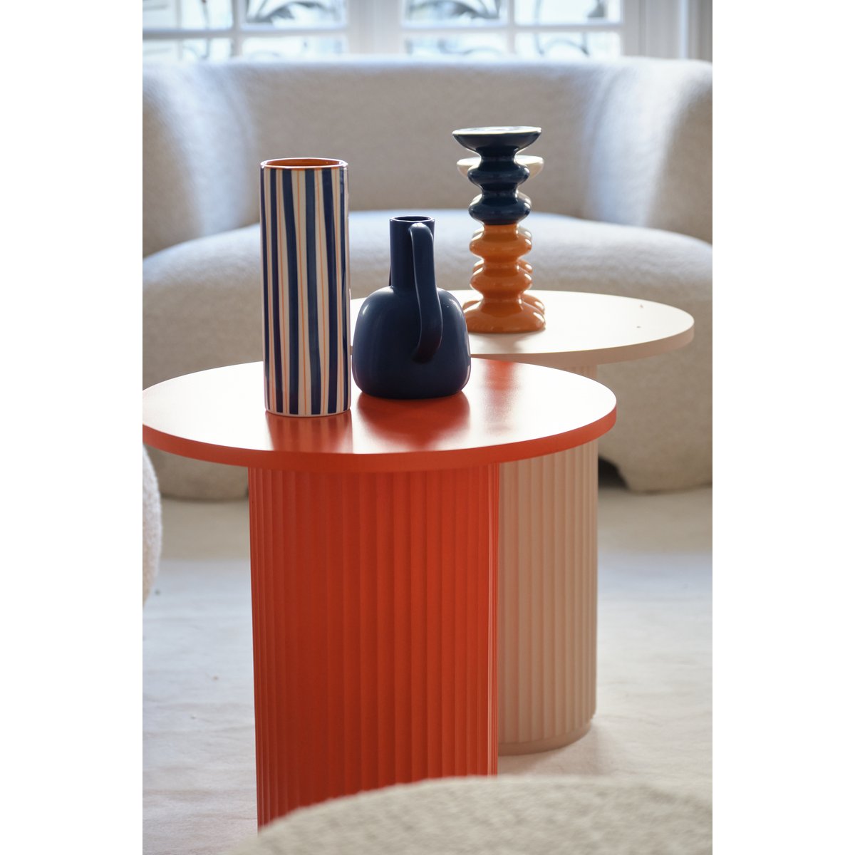 Fluted Cylinder Side Table