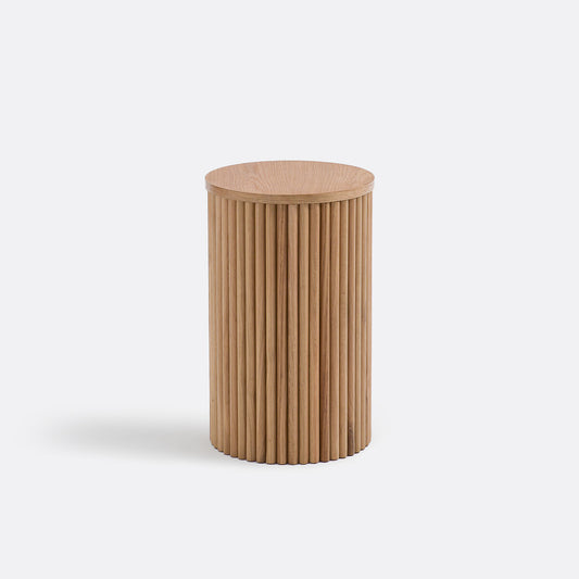 Stripped Round Side Table