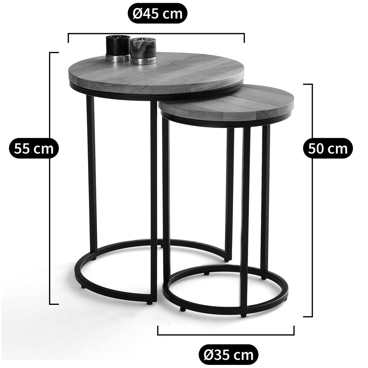 Round Nesting Side Tables
